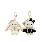 Cute 2PCS Bunny Plush Keychain Set 🐰 Soft Stuffed Rabbit Bag Charms | Bulk Wholesale for Gift & Toy Shops