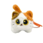 Cute Calico Cat Head Plush Keychain 🐱 Big Eye Stuffed Cat Bag Charm | Bulk Wholesale for Gift & Accessory Shops