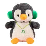 Adorable Penguin Plush Toy 🐧 Soft Stuffed Animal with Green Headphones | Bulk Wholesale for Gift & Toy Shops
