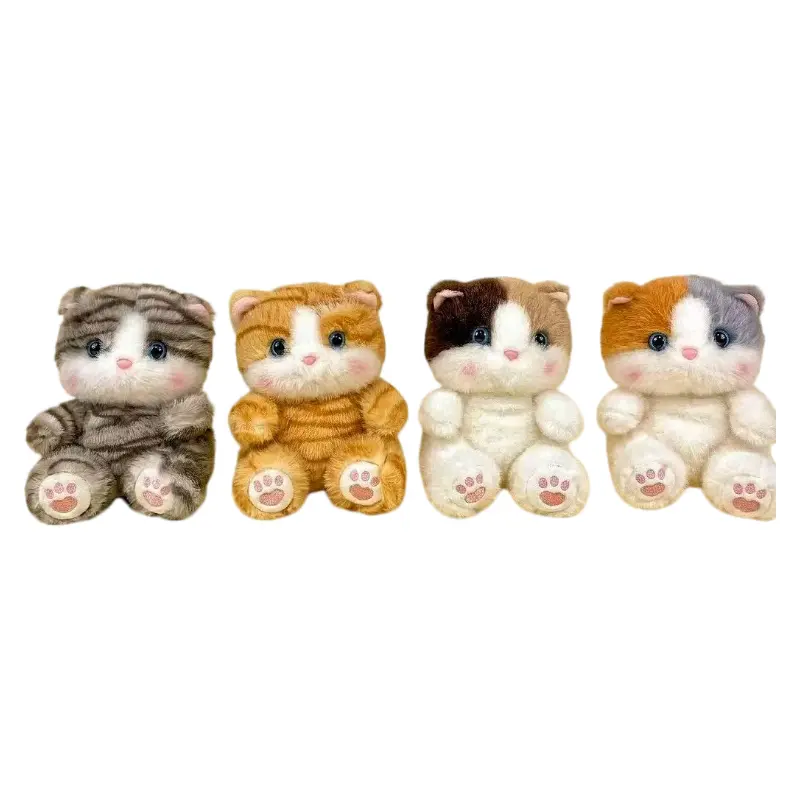 1 (9) Cute 4PCS Kitten Plush Toy Set 🐱 Soft Stuffed Cat Dolls | Bulk Wholesale for Gift & Toy Shops - 图片 1