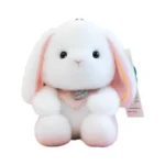 Cute Fluffy Lop-Eared Bunny Plush Toy, Soft Stuffed Rabbit with Bandana, Kawaii Animal Plush Doll for Kids & Gifts
