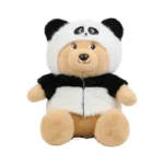 Wholesale Cute Panda Hoodie Bear Plush Toy, Soft Stuffed Teddy Bear in Panda Outfit, Kawaii Plush for Kids Gifts & Bulk Orders