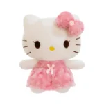 Cute Hello Kitty Plush Toy, Soft Stuffed Cat in Pink Dress, Kawaii Sanrio Plush Doll for Kids Gifts & Collectibles