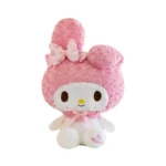 Cute My Melody Plush Toy, Soft Stuffed Rabbit with Pink Bow, Kawaii Anime Plush Doll for Kids Gifts & Collectibles
