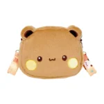 Cute Kawaii Bear Plush Crossbody Bag, Soft Fluffy Bear Shoulder Bag, Cartoon Animal Plush Purse for Kids & Gifts