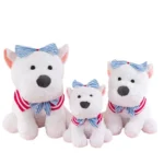 Cute West Highland Terrier Family Plush Toy Set 🐶 3PCS Soft Stuffed Westie Dog Dolls | Bulk Wholesale for Gift & Toy Shops