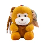 Cute Fluffy Monkey Plush Toy, Soft Stuffed Monkey with Bandana, Kawaii Animal Plush Doll for Kids & Gifts