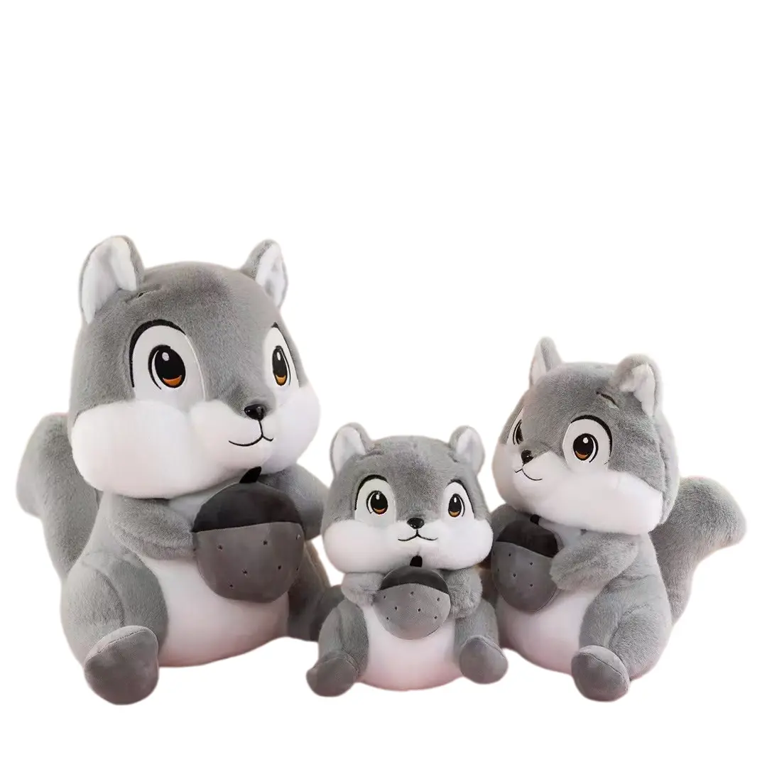 3e907347578418ffc3098eed9a34466a Cute Grey Squirrel Family Plush Toy Set 🐿️ 3PCS Soft Stuffed Animal Dolls | Bulk Wholesale for Gift & Toy Shops - 图片 1