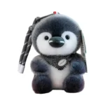 Cute Fluffy Penguin Plush Toy, Soft Stuffed Penguin with Bandana, Kawaii Animal Plush Doll for Kids & Gifts