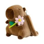 Wholesale Cute Capybara Plush Crossbody Bag, Soft Fluffy Capybara Shoulder Bag with Flower for Kids Gifts & Bulk Orders