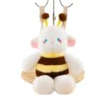 Cute Calico Cat in Bee Outfit Plush Bag, Soft Stuffed Animal Plush Shoulder Bag for Kids & Bulk Orders