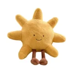 Cute Smiling Sun Plush Toy, Soft Stuffed Sun Pillow, Kawaii Sun Plush Doll for Kids Gifts & Nursery Decor