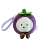 Cute Mangosteen Plush Keychain 🥭 Soft Fruit Shaped Stuffed Bag Charm | Bulk Wholesale for Gift & Accessory Shops