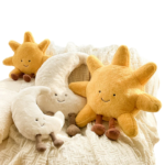Cute Sun & Moon Plush Toy Set, Soft Fluffy Star & Crescent Stuffed Pillows, Kawaii Celestial Plush Dolls for Kids & Home Decor