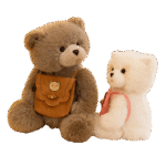 Cute Backpack Bear Plush Toy Set, Soft Fluffy Stuffed Bears with Mini Bags, Kawaii Animal Plush Dolls for Kids & Gifts