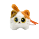 Cute Calico Cat Head Plush Keychain 🐱 Big Eye Stuffed Cat Bag Charm | Bulk Wholesale for Gift & Accessory Shops - 图片 3