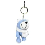 Cute Blue & White Bear Plush Keychain 🐻 Soft Stuffed Teddy Bag Charm | Bulk Wholesale for Gift & Accessory Shops