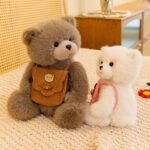 Cute Backpack Bear Plush Toy Set, Soft Fluffy Stuffed Bears with Mini Bags, Kawaii Animal Plush Dolls for Kids & Gifts - 图片 2
